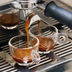 Espresso in glass cups
