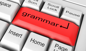 keyboard with grammar key, used to show proper way of using good or well.